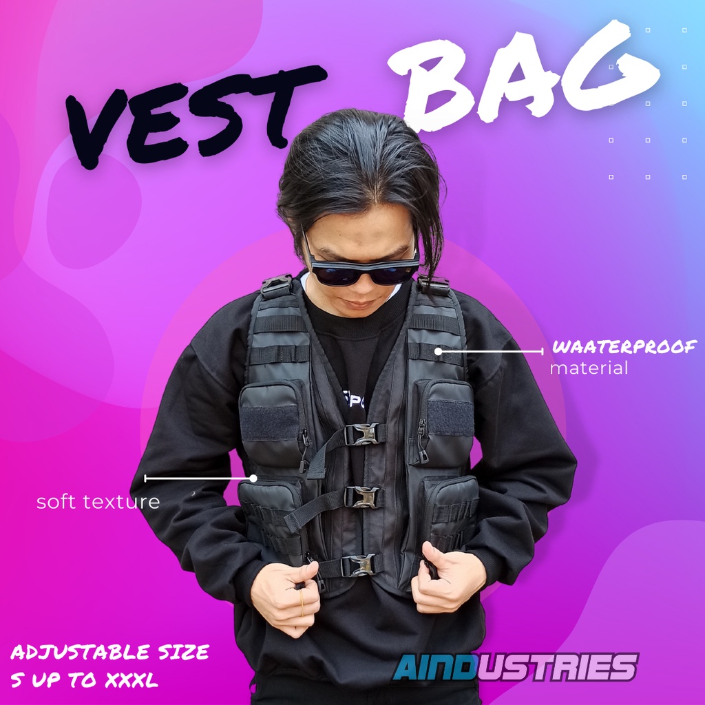 Jual AIND Tas Jacket Rompi Vest Bikers Rider Touring Adventure ...