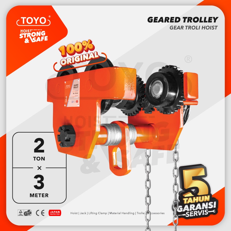 Jual Toyo Geared Trolley Gear Troli Hoist Ton X Meter Shopee