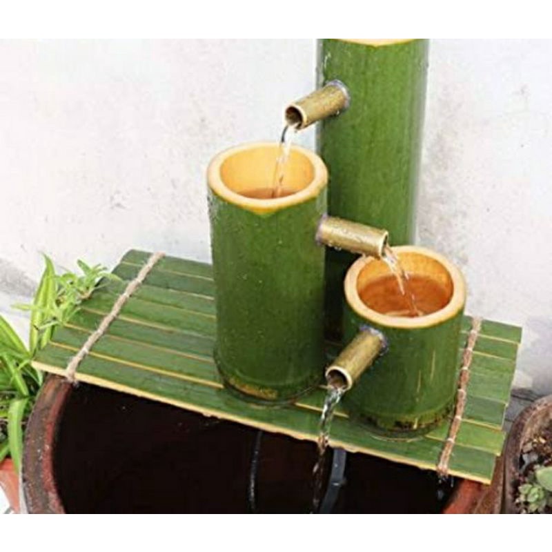 Jual Pancuran air kolam dari bambu minimalis,pancuran air kolam