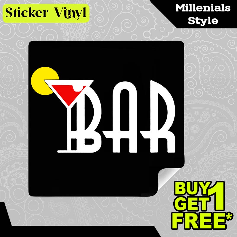 Jual Stiker Sticker Bar Cafe Tempat Nongki Gaul Gambar Unik Desain ...