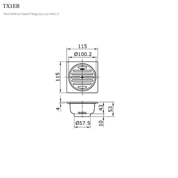 Jual Floor Drain TOTO TX1EB (sejenis TX1BN TX1DB tanpa drat) | Shopee ...
