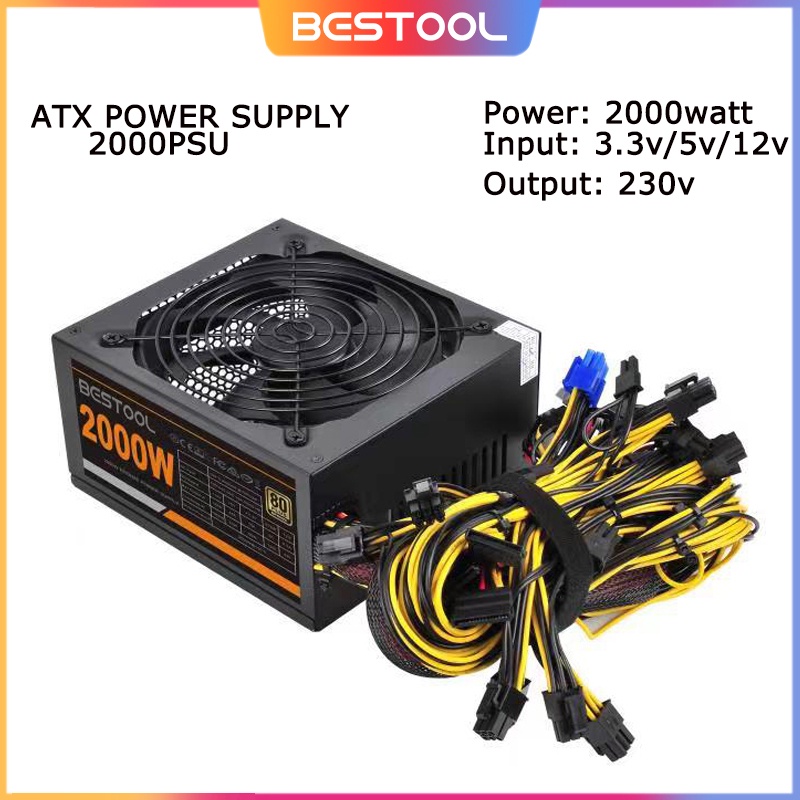 Jual Bestool Power Supply PC 2000W 8 Graphics Card Ethereum ETH BTC