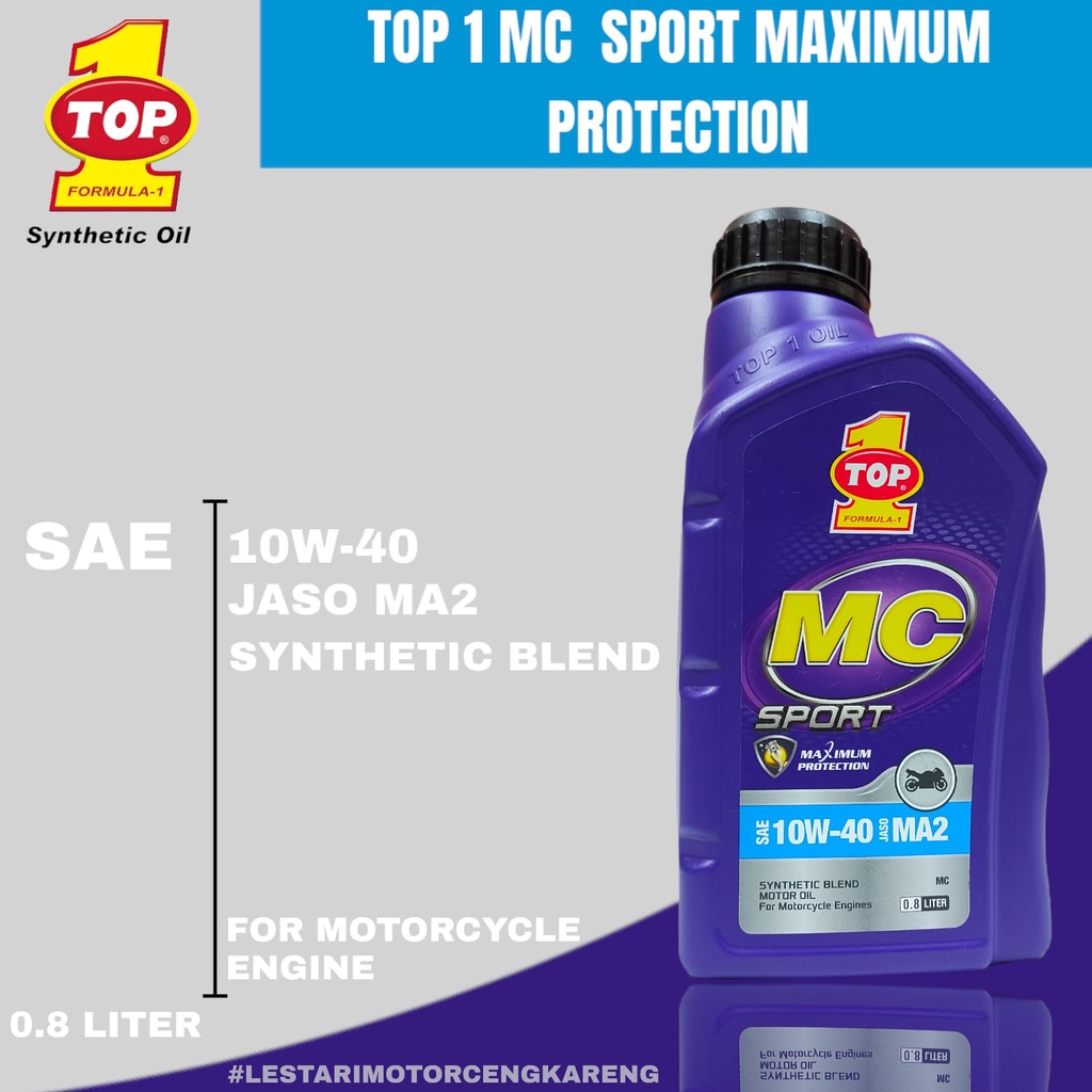 Jual OLI OIL MOTOR TOP1 TOP 1 MC SPORT 100% SYNTHETIC BLEND 10W40 COCOK ...