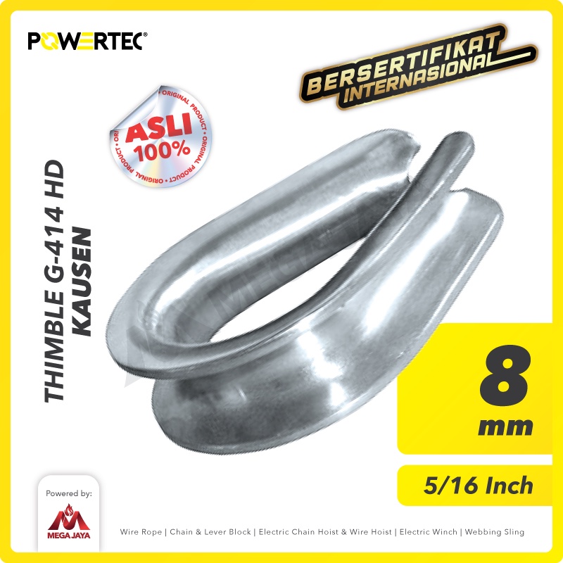 Jual POWERTEC Thimble Wire Rope Kausen Sling G-414 HD 8mm - 5/16 ...