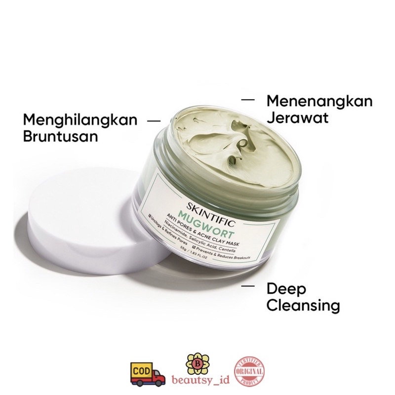 Jual Skintific Mugwort Anti Pores And Acne Clay Mask 55gr Original Cod Bpom Shopee Indonesia 6997