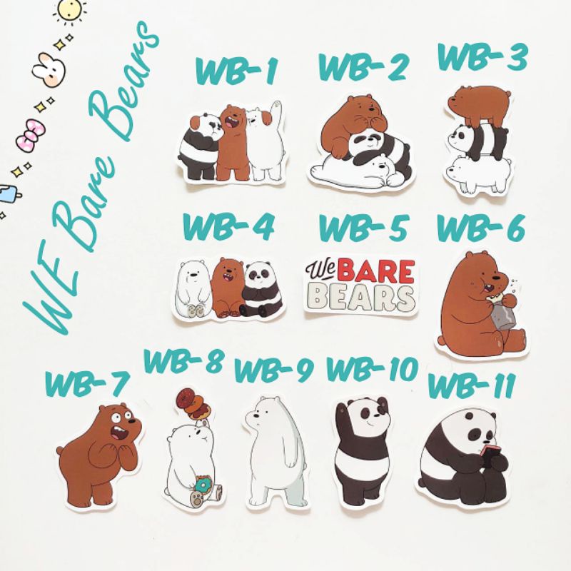 Jual Sticker We Bare Bears 1 Grizzly Panda Ice Bear Merchandise ...