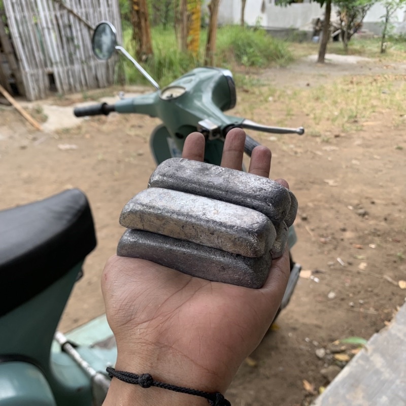 Jual Timah LUNAK KILOAN (1kg) cetak batang setengah lingkaran Timah