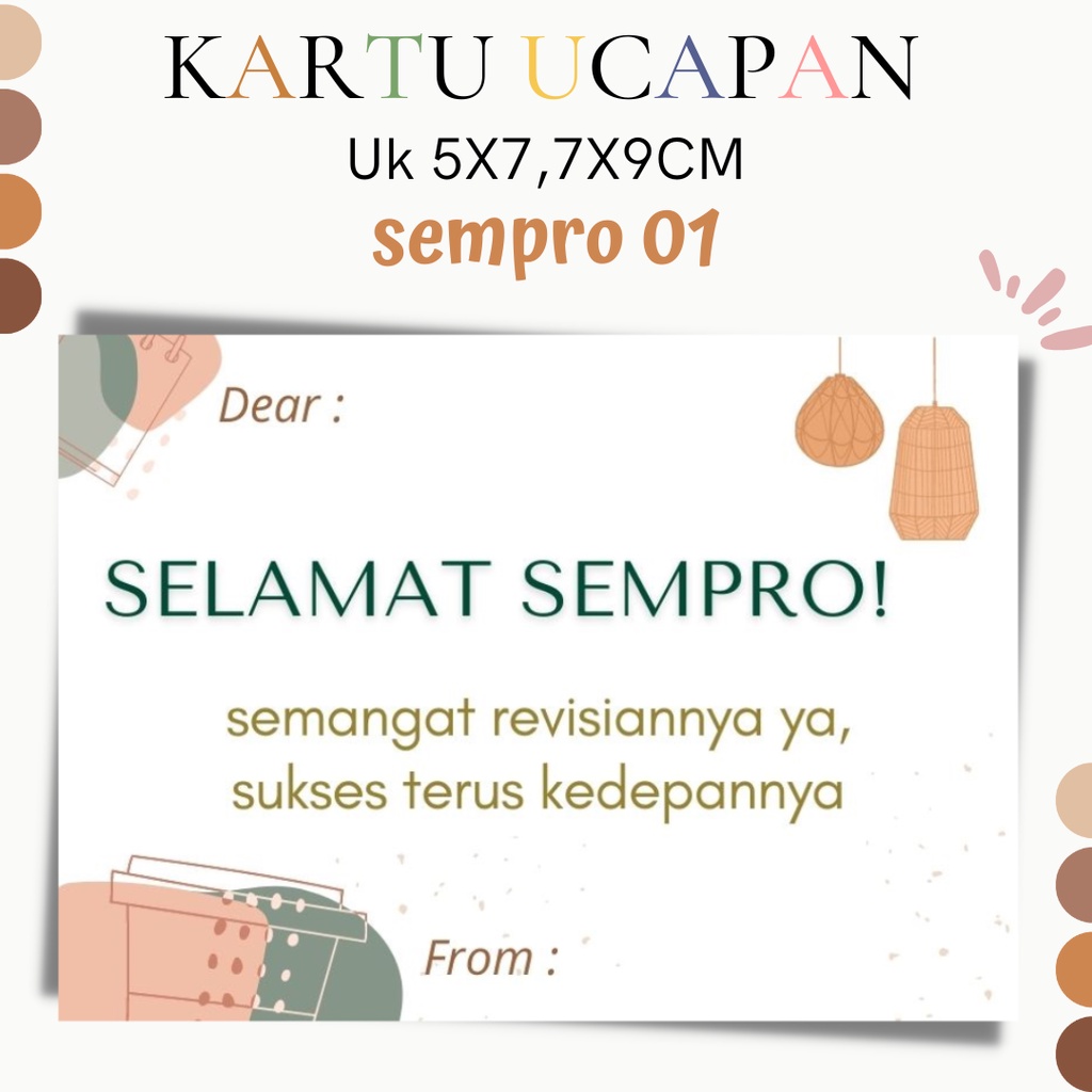 Jual KARTU UCAPAN SELAMAT SEMPRO/SELAMAT SIDANG TA KERTAS ART UK 5X7
