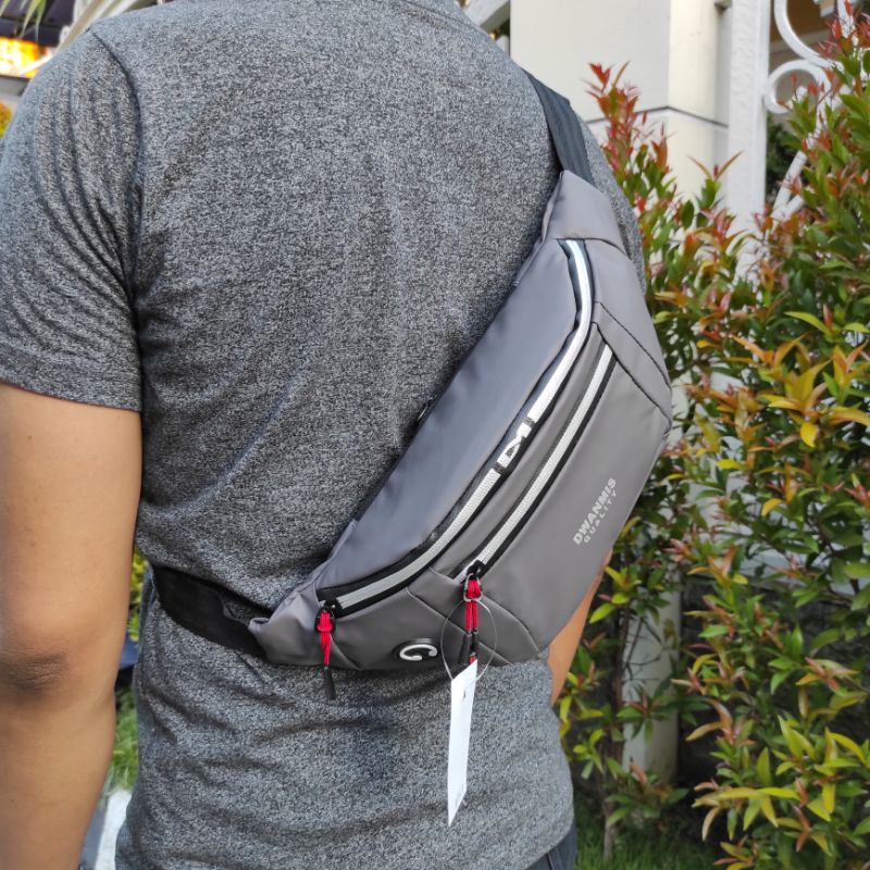 Jual [Waist Bag Original DM] Tas Selempang Pria Waterproof Waist Bag
