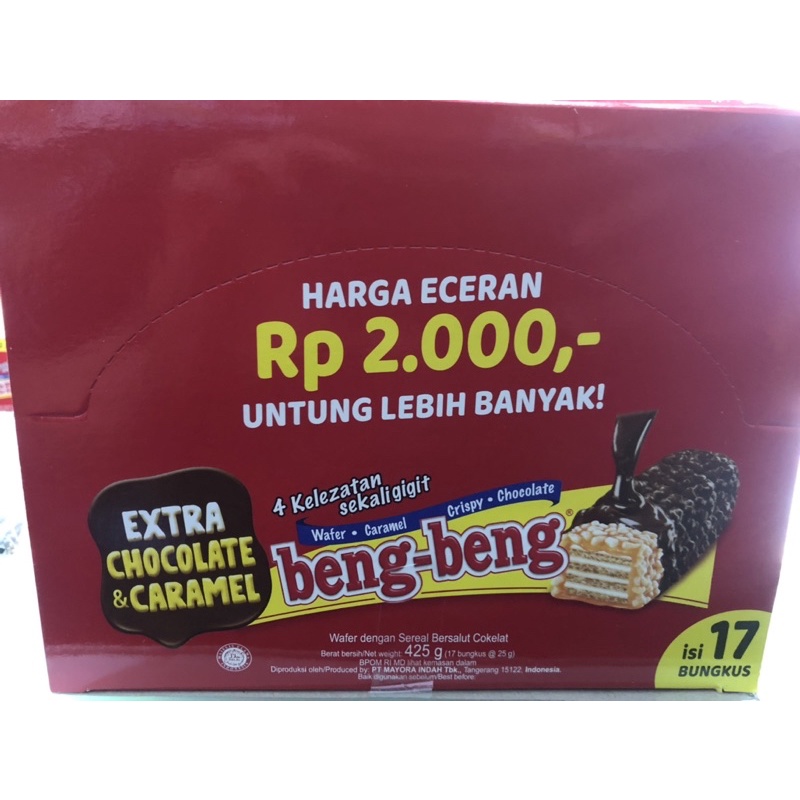 Jual Beng Beng Wafer Caramel And Chocolate 1 Box Isi 17 Pcs 25gram