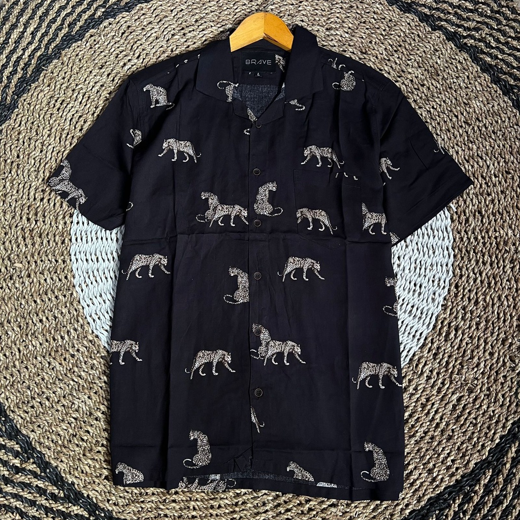 Jual Leopard - Babedo Kemeja Motif Pria Kemeja Printing Cowok Casual ...