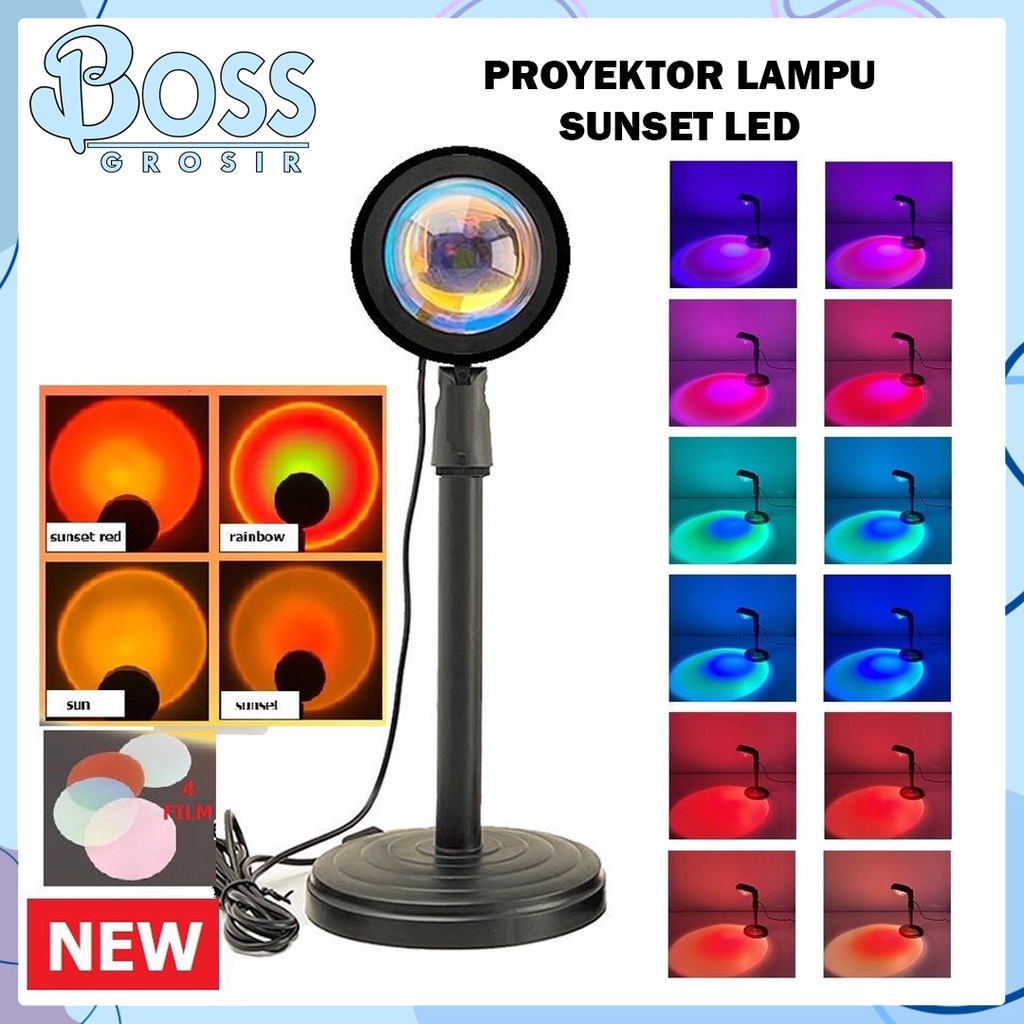 Jual Lampu Sunset Aesthetic Efek Matahari Lampu Tidur Led Sunset Matahari Lampu Sorot