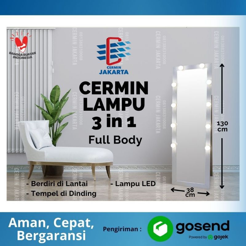 Jual cermin rias led dinding lampu berdiri vanity mirror | Shopee Indonesia