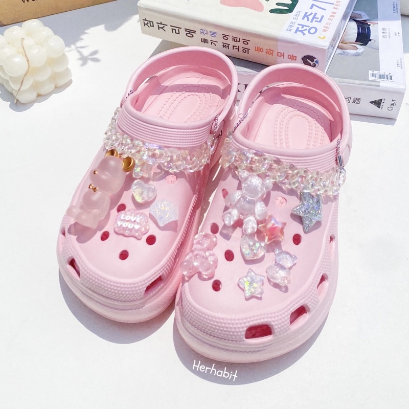 Jual Herhabit - Sandal Crocs Bangkok Clog Kaws Pink C11 (Import Bangkok ...