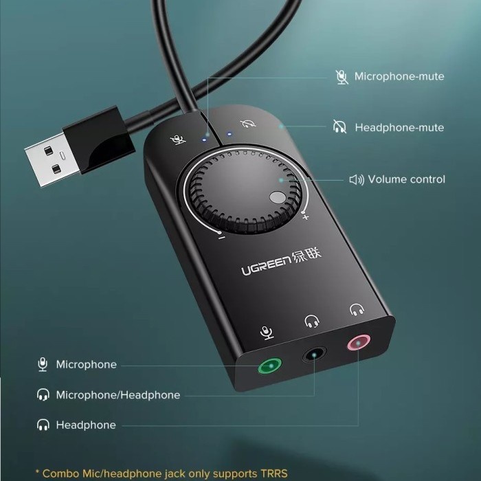 Jual Ugreen SoundCard USB External Stereo Audio Adapter With Volume For ...