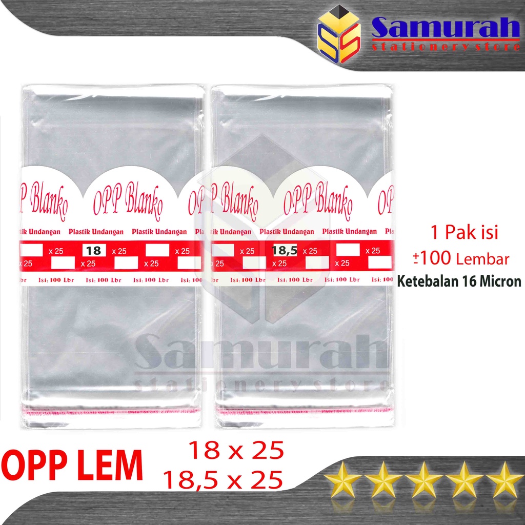 Jual Plastik OPP Lem Seal 18 x 25 / 18,5 x 25cm tipis 16 micron isi 100 ...