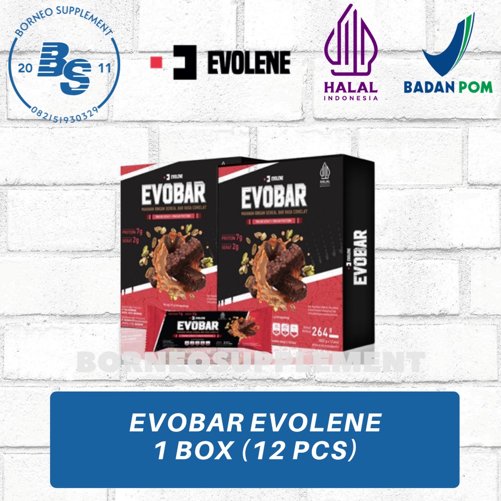 Jual Evolene Evobar 1 Box 12 Sachet Protein Bar Halal BPOM Shopee