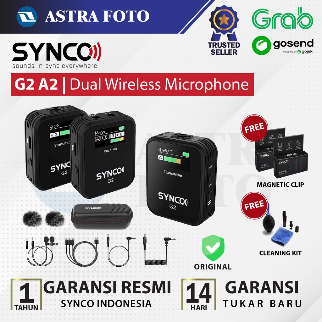 Jual SYNCO G2 A2 Dual Wireless Microphone For Camera & HP Smartphone ...