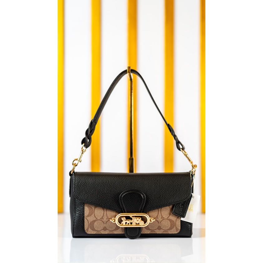 Jual Coach Jade Shoulder Bag - Black Khaki [100% Original] | Shopee ...