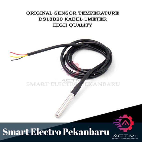 Jual ORIGINAL SENSOR SUHU DS18B20 KABEL 1 METER WATERPROOF TEMPERATURE ...