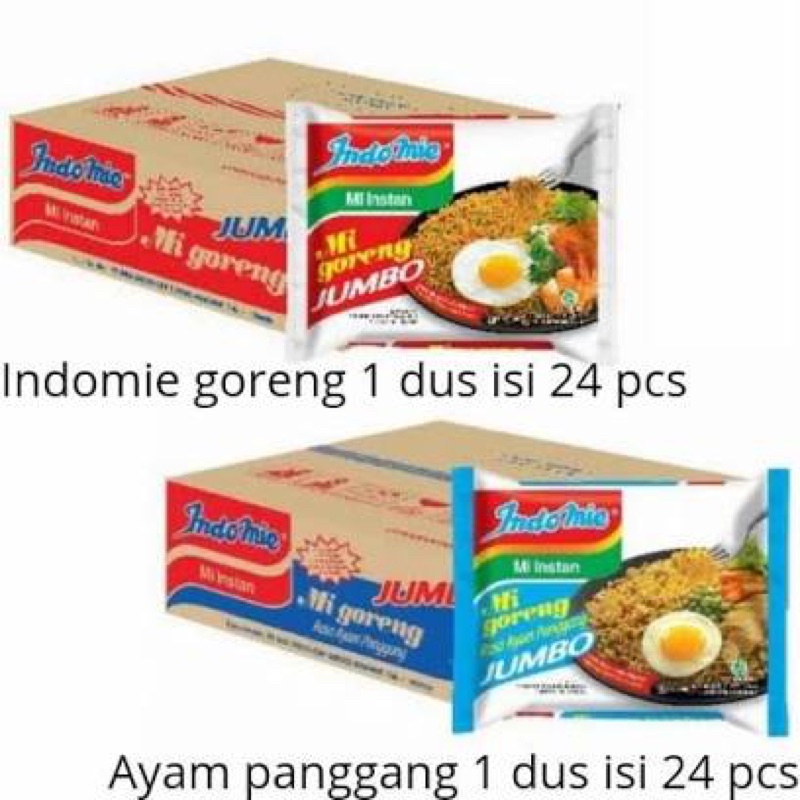 Jual Indomie Goreng Jumbo / Rasa Ayam Panggang Mie Instant Goreng 1 Dus ...