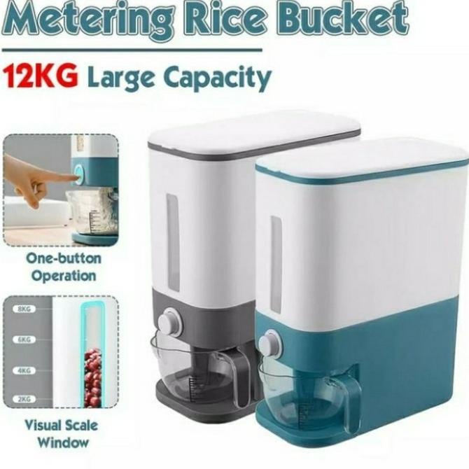 Jual RICE STORAGE BOX 12 KG - DISPENSER BERAS OTOMATIS - TEMPAT BERAS ...