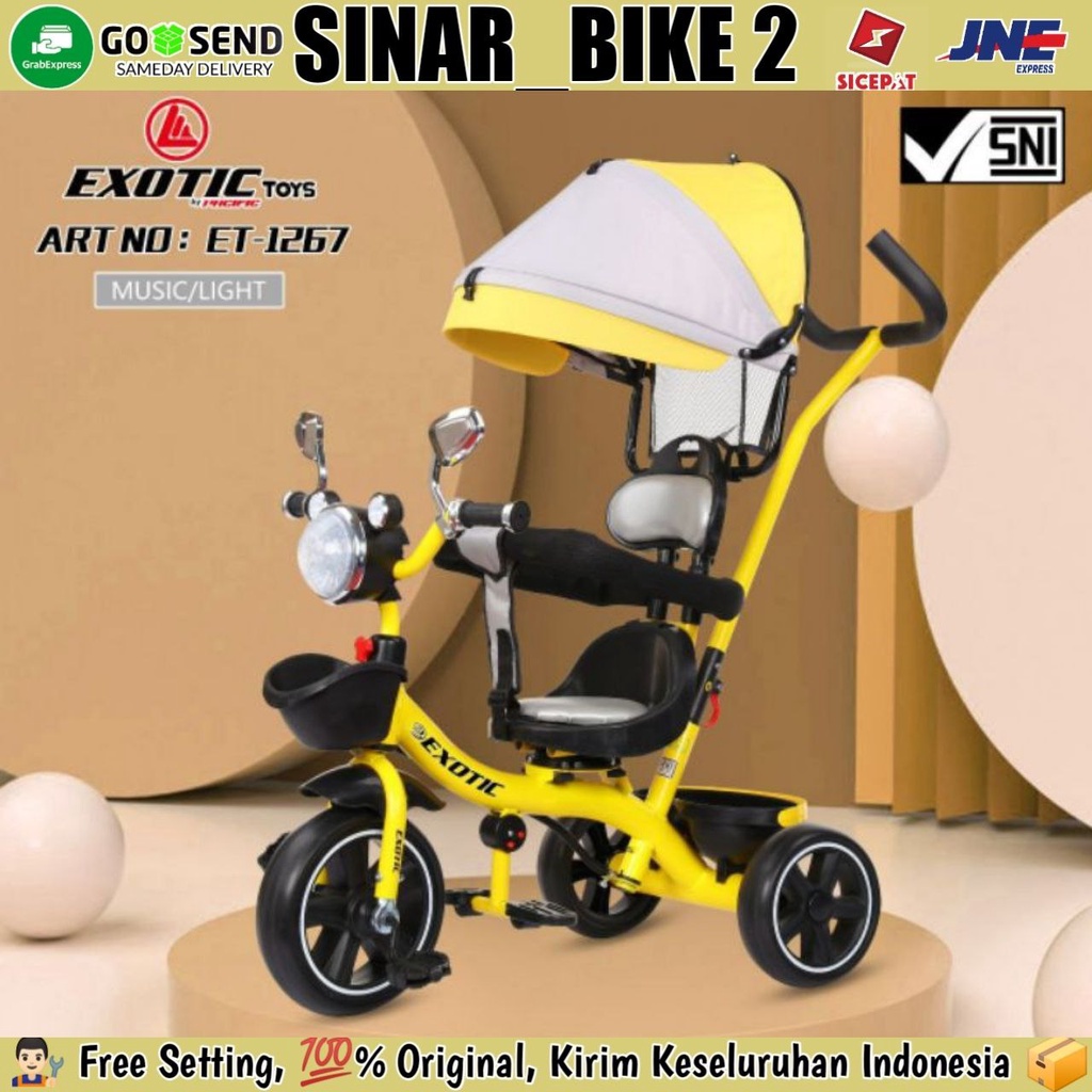 Jual Sepeda Roda Tiga 3 EXOTIC ET-1267,1269 Kursi Putar Kanopi Tricycle