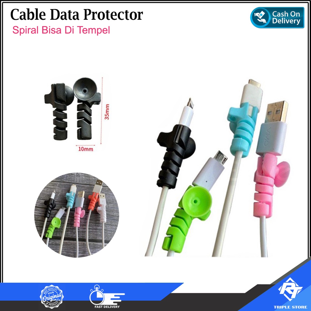 Jual Pelindung Kabel Spiral Ujung Kabel Charger Bisa Ditempel di ...