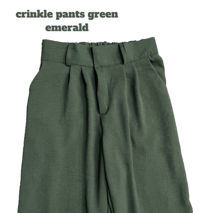 Blissful Ambiance Crinkle Spring Pant Set - Emerald City