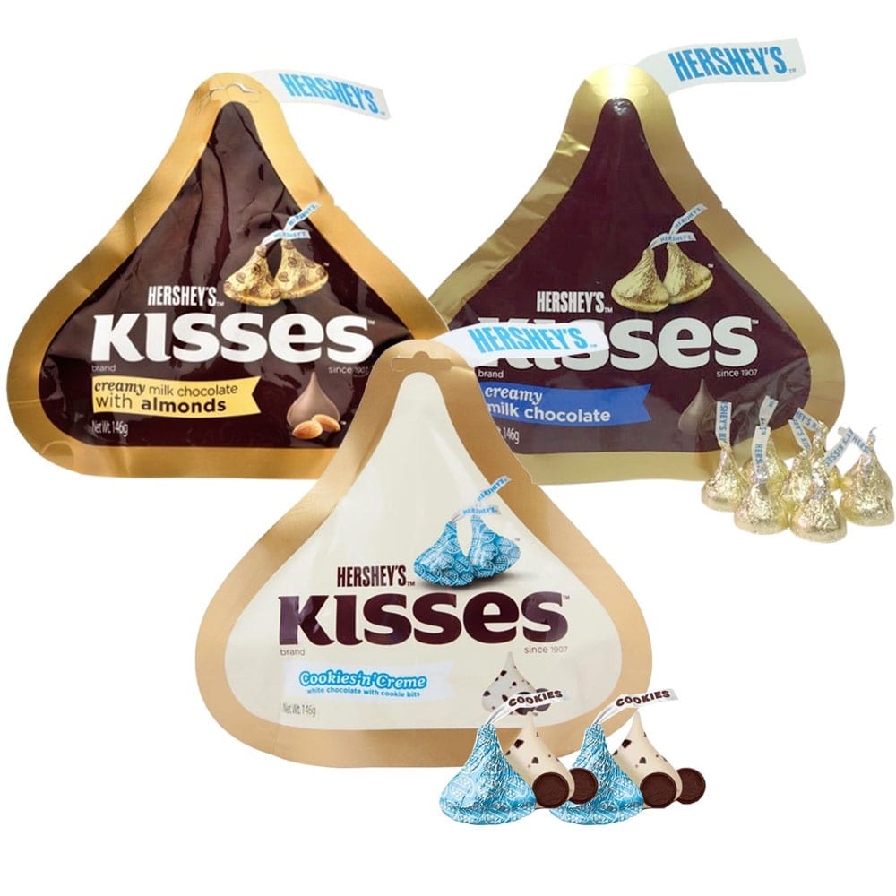 Jual Hershey's kisses 146 gr JUMBO isi 32 pcs hershey hersheys Creamy milk/ Almond/ cookies n