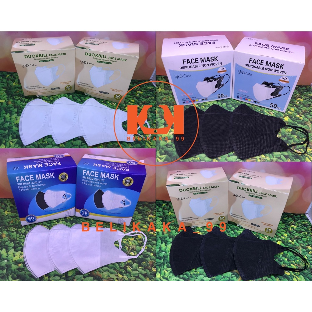 Jual MASKER DUCKBILL HITAM PUTIH 3 PLY GARIS EMBOS ISI 50 PCS TANPA BOX ...