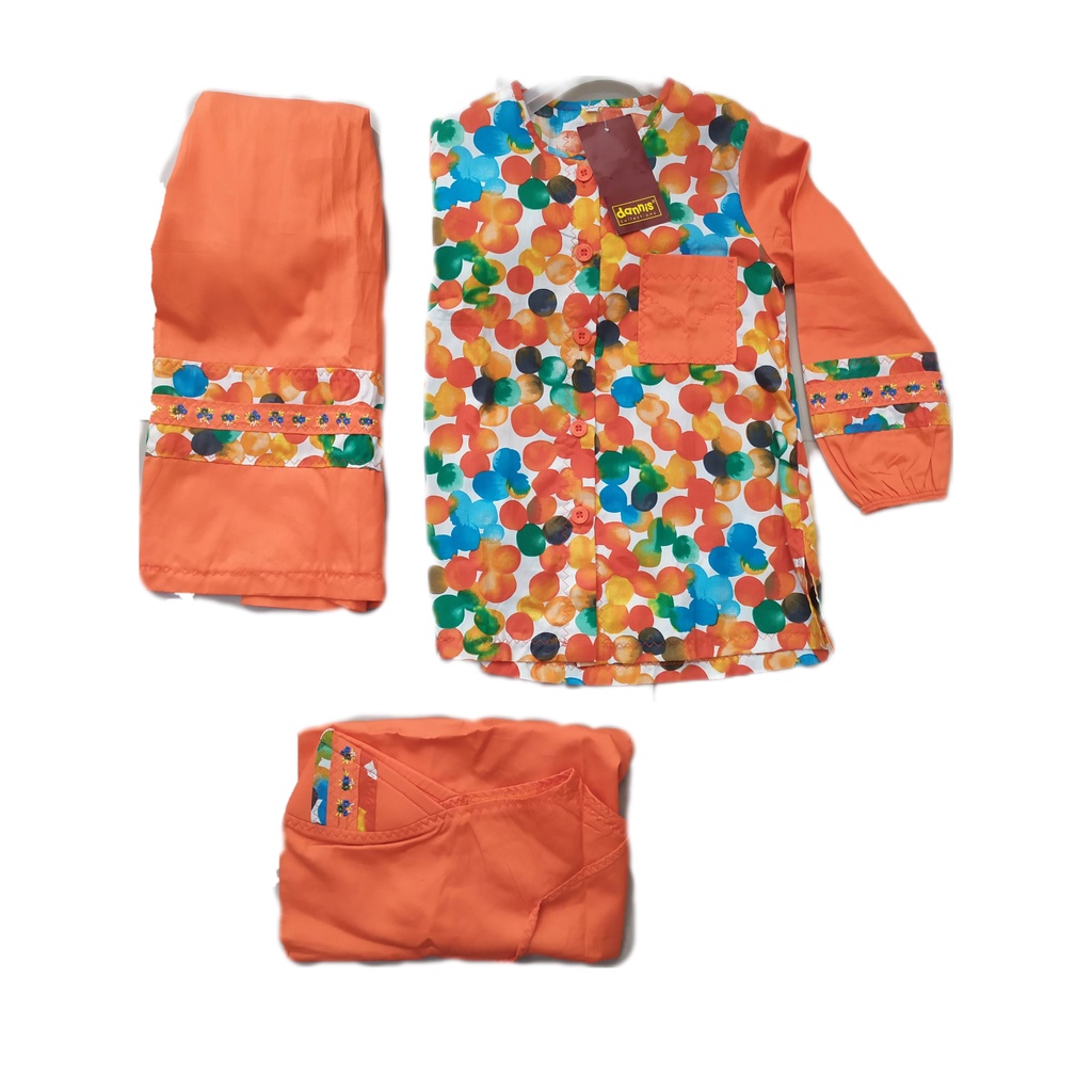 Jual Baju Muslim Anak Dannis Perempuan Ukuran 5 untuk umur +/ 6 tahun