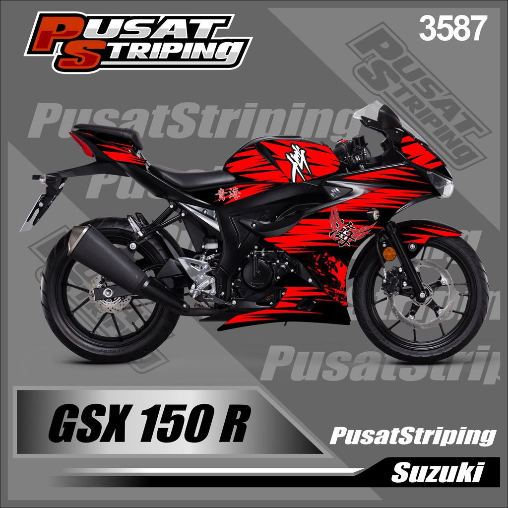 Jual 3587 Striping Motor Suzuki Gsx 150 R Stiker Semifull - Striping ...