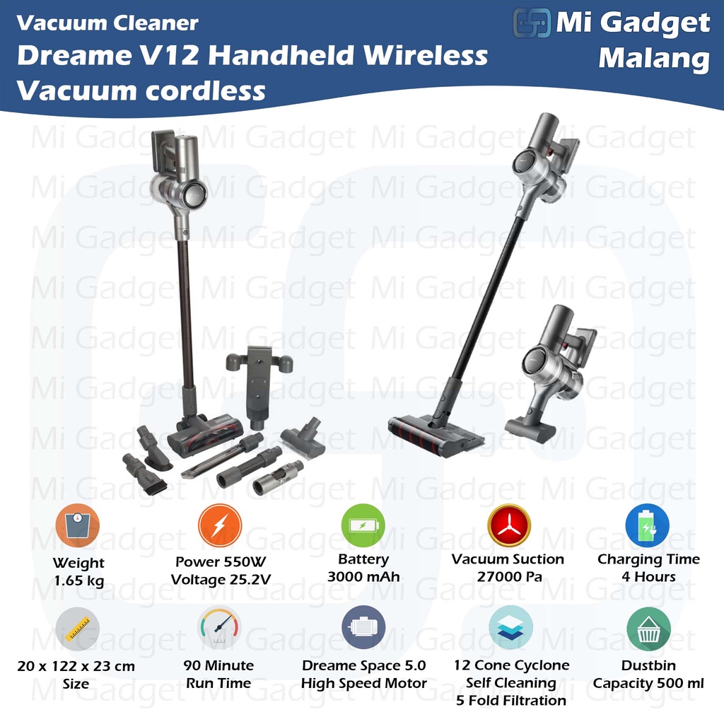 Jual Dreame V12 Handheld Wireless Vacuum Cleaner Cordless Penyedot Debu ...