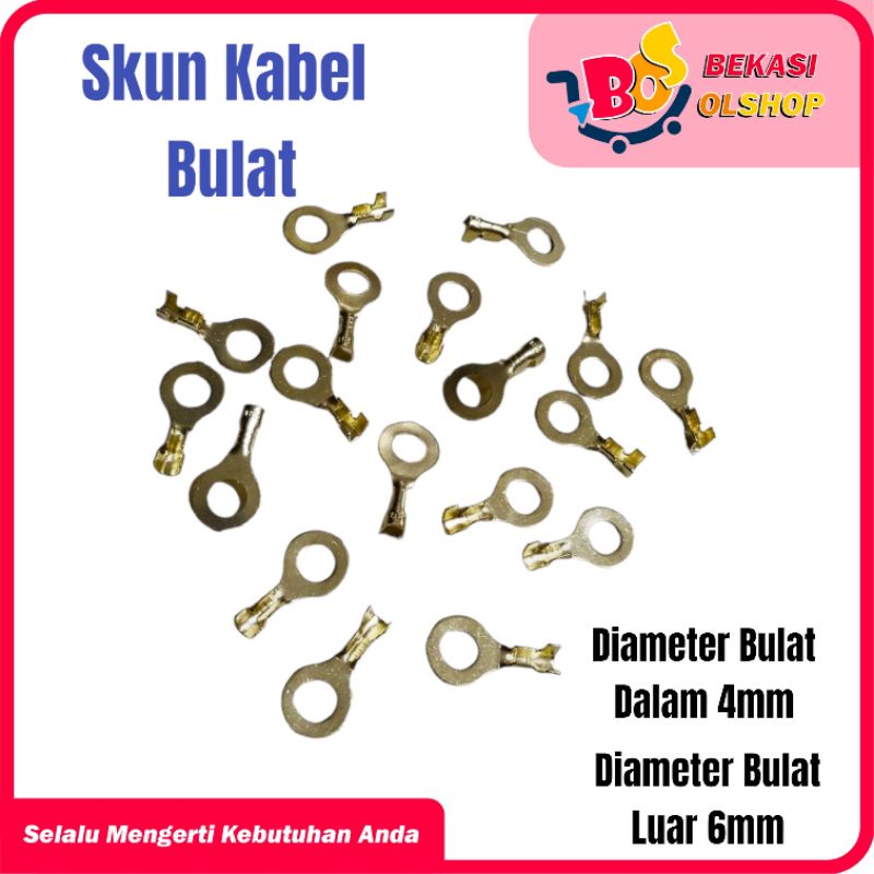 Jual Skun Kabel Isi 3 Skun Aki Bulat Terminal Aki Terminal Kabel