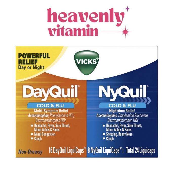 Jual Vicks Dayquil Nyquil Cold & Flu Powerful Relief Multi Symptom 48 Shopee Indonesia
