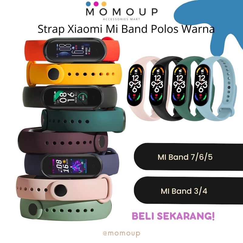 Strap Xiaomi Mi Band 6 5 4 3 Polos Silikon Tali Pengganti Xiaomi Mi Band 6 5 4 3 Polos