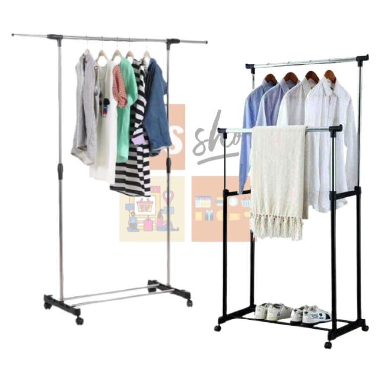 Jual DOUBLE ROD RACK DAN SINGLE ROD RACK RAK BAJU SERBAGUNA GANTUNGAN ...