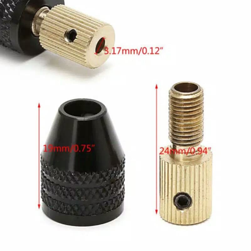 Jual Keyless Chuck Collet Mini Drill 2.35mm 3.17mm Kepala Bor Dinamo ...