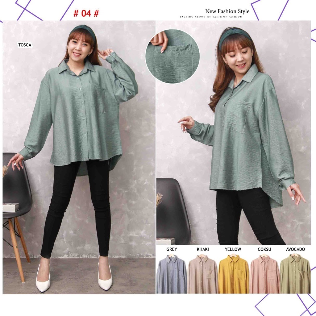 Jual KEMEJA BASIC POLOS LINEN POLO POCKET OVERSIZE | Shopee Indonesia