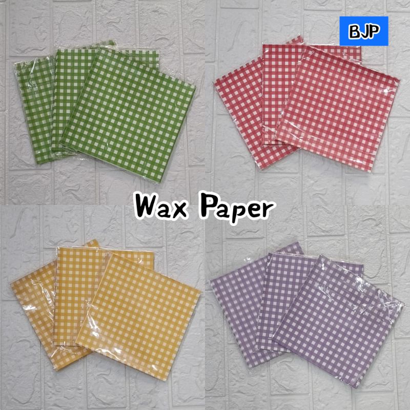 Jual FOOD GRADE Wax Paper / Baking Paper Motif KOTAK uk 18 x 18 cm
