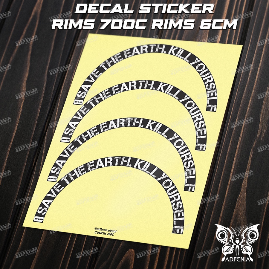 Jual Stiker Decal Rims Save The Earth Road Bike Fixed Gear 700c ...