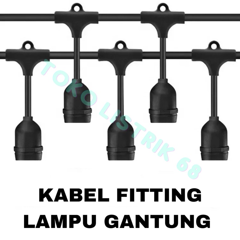 Jual Kabel Fitting Lampu Cafe Gantung Outdoor 5 meter / 10 meter Shopee Indonesia