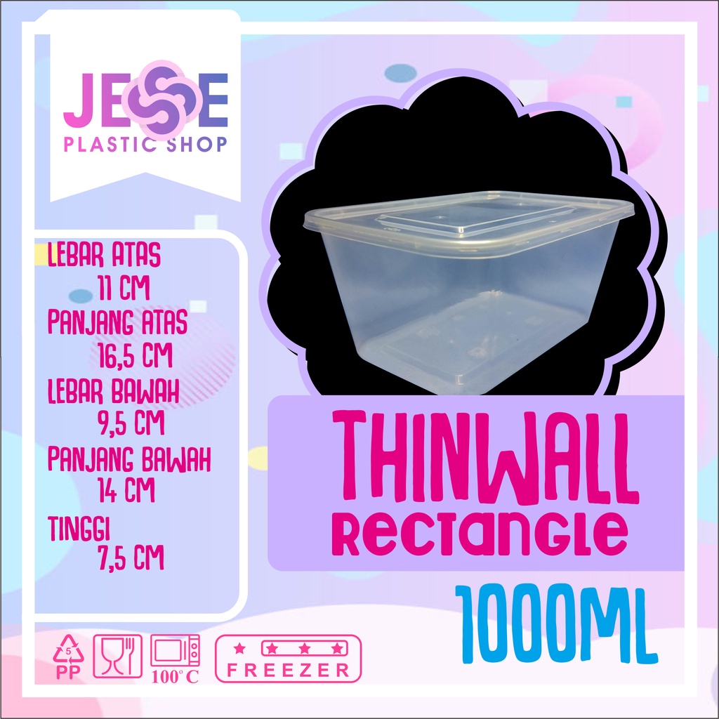 Jual Thinwall Rectangel Thinwall 500ml Rect Thinwall 650ml Rect