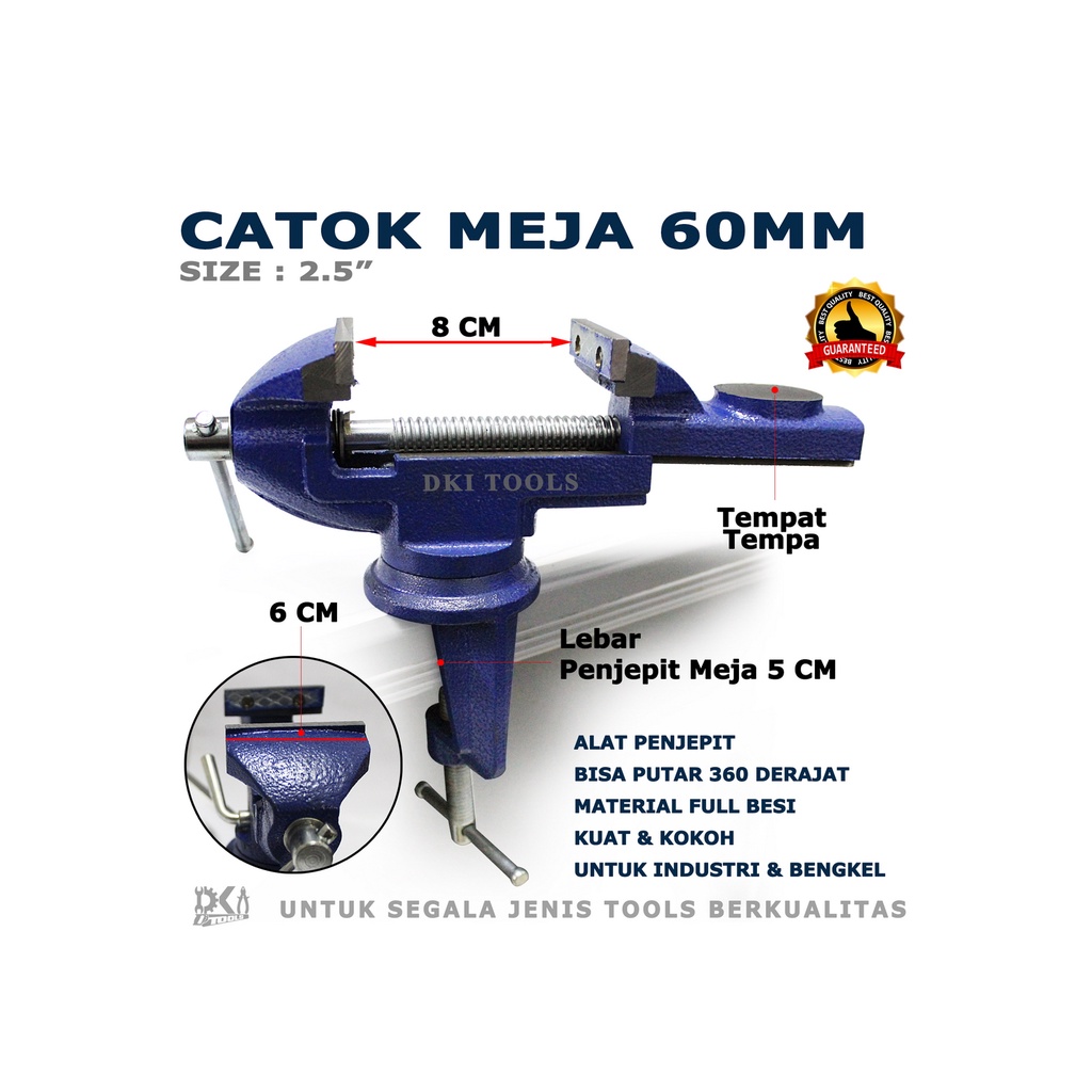 Jual Catok Meja Putar 60 Mm 2 5 Inch Ragum Tanggem Table Clamp Vise