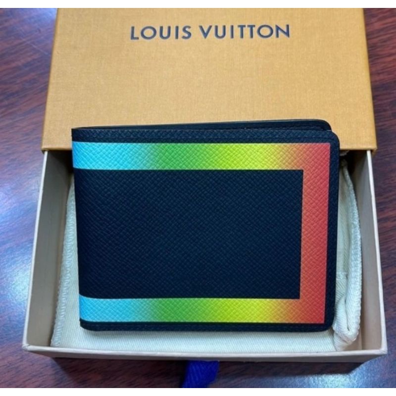 Louis Vuitton Slender Wallet Taiga Black/Rainbow in Taiga Leather - US
