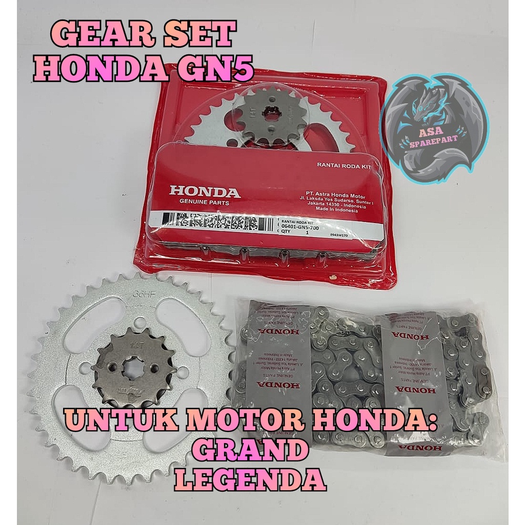 Jual GEAR SET ASLI ORIGINAL HONDA AHM GN5 ASTREA GRAND , LEGENDA