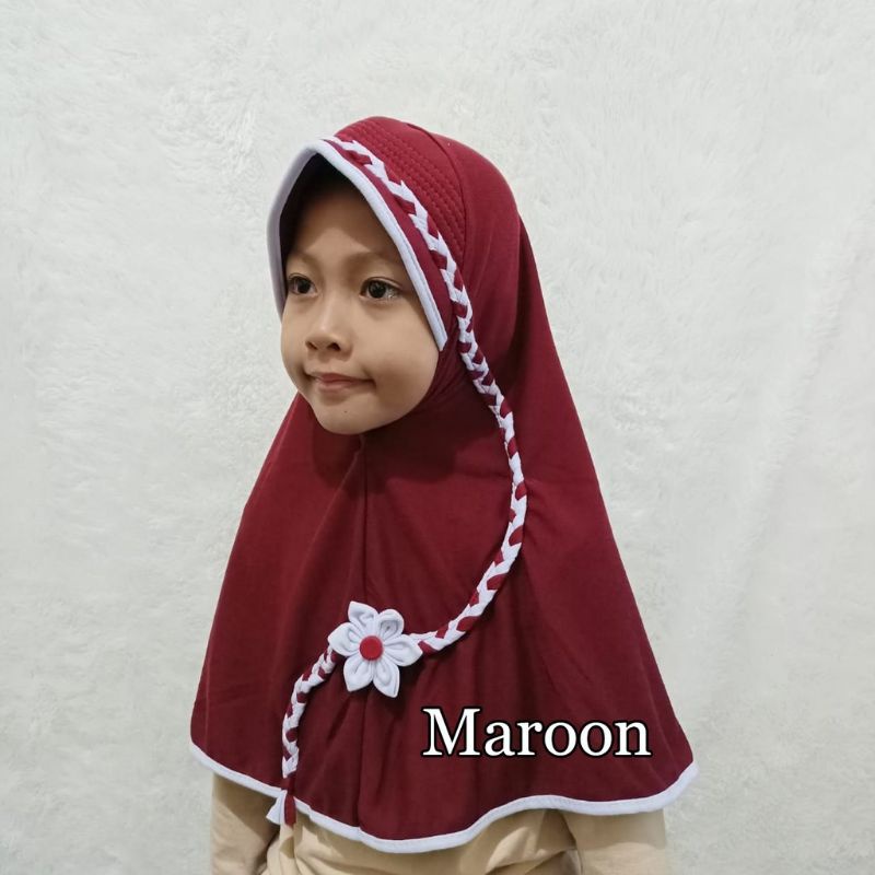 Jual Jilbab Anak Sekolah SD Merah Kepang | Shopee Indonesia