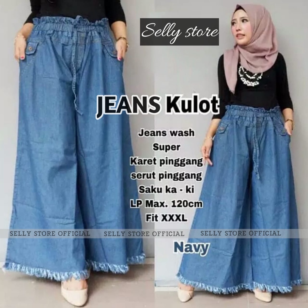 Jual (GRATIS ONGKIR) CELANA KULOT JEANS MAYUNG JUMBO RAWIS
