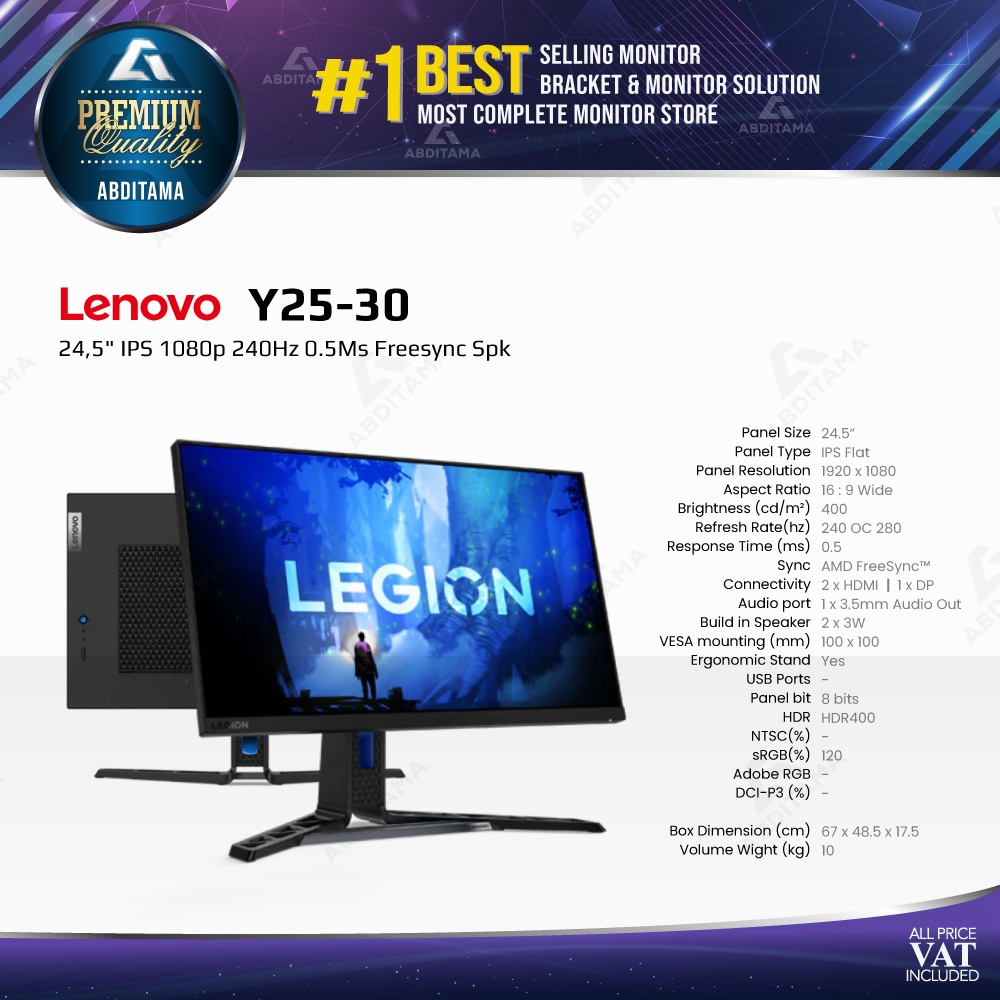 Jual Monitor LED Lenovo Y25-30 24,5